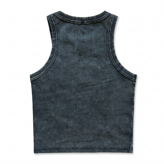 STANZA I LINE II - OUR SOUL BODY CON EMBLEM VEST (FADED BLACK)
