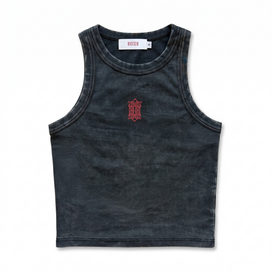 STANZA I LINE II - OUR SOUL BODY CON EMBLEM VEST (FADED BLACK)